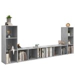 vidaXL Meubles TV 4 Pièces Gris béton 107x35x37 cm Bois d'ingénierie