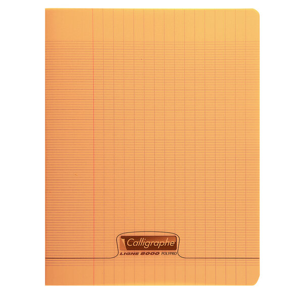 Cahier piqué POLYPRO 24x32 cm 48p séyès 90g Orange CALLIGRAPHE