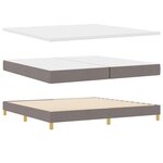 vidaXL Lit à ressorts avec coussin Taupe 200 x 200 cm tissu