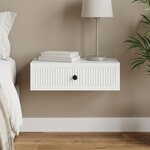 vidaXL Table d'appoint murale Blanc 59 x 34 5 x 17 cm