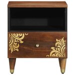 vidaXL Cabinet de chevet avec tiroir 2 Pièces marron miel 40 x 33 x 46 cm