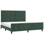 vidaXL Cadre de lit sans matelas vert foncé 160x200 cm velours