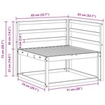 vidaXL Canapé d'angle extérieur Naturel 83 x 83 x 73 cm