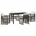 vidaXL Ensemble de salle à manger pour jardin 5 Pièces Marron polyrotin