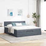 VidaXL Cadre de lit ottoman avec matelas gris foncé 180x200 cm velours