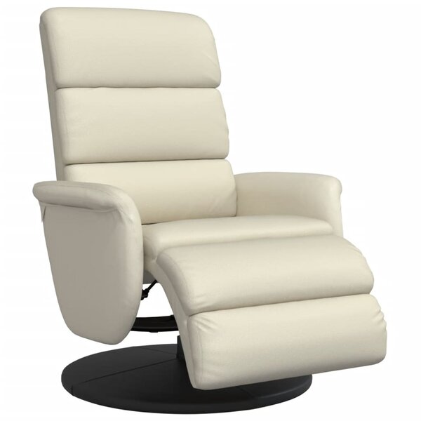 vidaXL Fauteuil inclinable avec repose-pieds crème similicuir