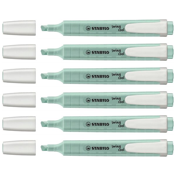 Surligneur Swing Cool Pastel Edition -Touche de Turquoise x 6 STABILO