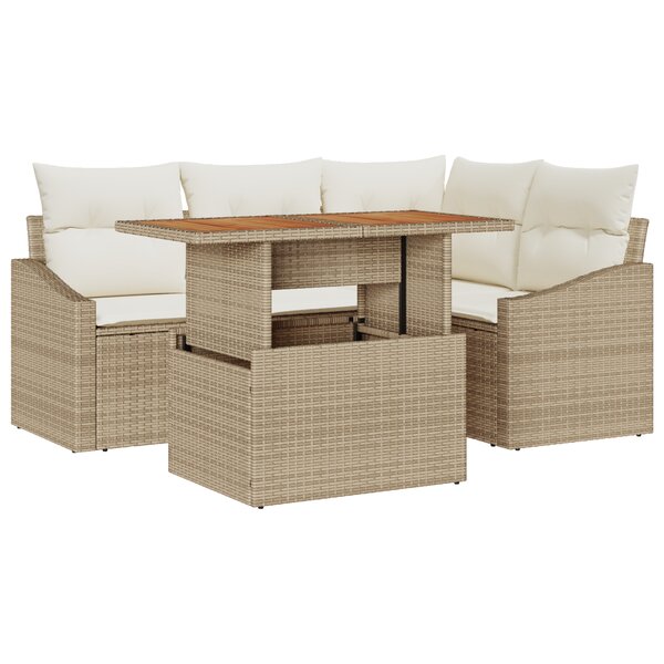 vidaXL Ensemble de salle à manger pour jardin Beige  Crème