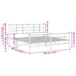 vidaXL Cadre de lit métal sans matelas avec pied de lit noir 180x200cm