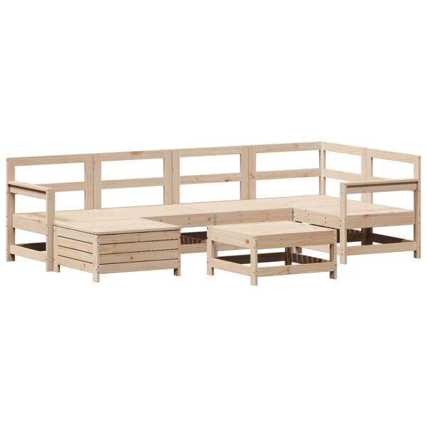 vidaXL Salon de jardin 7 Pièces bois de pin massif