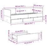 vidaXL Lit de jour avec tiroirs sans matelas chêne sonoma 100x200 cm