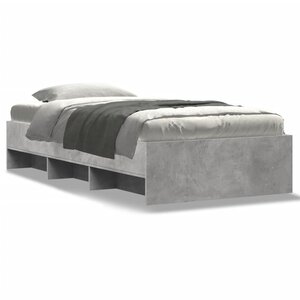 vidaXL Cadre de lit sans matelas gris béton 100x200 cm bois ingénierie