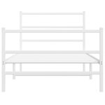 vidaXL Cadre de lit métal sans matelas et pied de lit blanc 107x203 cm