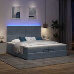 vidaXL Cadre de lit ottoman avec matelas gris foncé 200x200 cm velours
