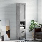 vidaXL Buffet haut Gris béton 34 5x34x180 cm Bois d'ingénierie