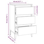 vidaXL Table de chevet blanc 40x35x70 cm bois d’ingénierie