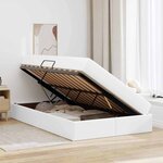 vidaXL Lit avec rangement et matelas avec matelas 2 Pièces Blanc Cuir