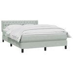 vidaXL Sommier à lattes de lit et matelas gris clair 160x210cm velours