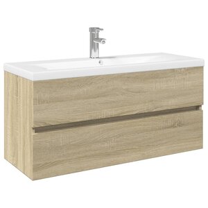 vidaXL Ensemble de meubles de bain 2Pièces céramique et bois d'ingénierie