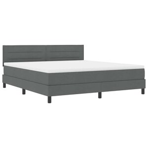 vidaXL Lit à ressorts avec matelas Gris foncé 180 x 200 cm tissu