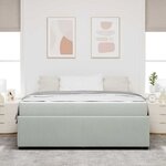 vidaXL Cadre de lit avec matelas Gris clair 180 x 200 cm tissu