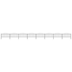 vidaXL Clôture de jardin à dessus en lance Acier (0 5-0 75)x13 6m Noir