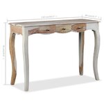 vidaXL Table console et 3 tiroirs Bois massif 110x40x76 cm