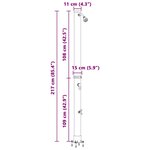 vidaXL Douche solaire extérieure Noir 217 cm PVC  aluminium