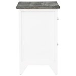 vidaXL Table de chevet Gris et blanc 38x28x45 cm Bois de Paulownia