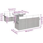 vidaXL Canapé de jardin 7 pièces avec des coussins en polyrotin gris