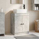 vidaXL Meuble de salle de bain avec évier Gris béton 54 x 35 x 83 cm