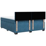 vidaXL Sommier à lattes de lit et matelas bleu 180x200 cm velours