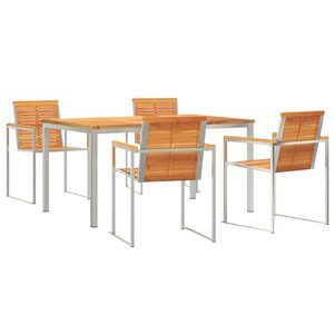 Ensemble de Dîner de Jardin 5 pièces vidaXL en Bois Massif d'Acacia