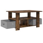 vidaXL Table basse Chêne fumé 77 x 55 x 42 cm Bois d'ingénierie