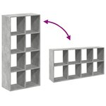 vidaXL Étagère séparatrice de pièce gris béton 69 5x29x137 5 cm