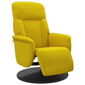 vidaXL Fauteuil inclinable avec repose-pied jaune velours
