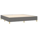 vidaXL Sommier à lattes de lit et matelas et LED Gris foncé 200x200 cm