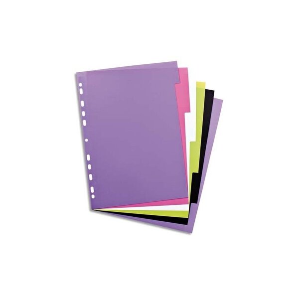 ELBA Intercalaires en plastique myColour, A4, 6 touches, uni