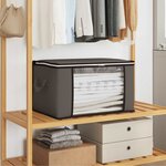 vidaXL Boîte de rangement avec fenêtre latérale transparente 6 pc Gris