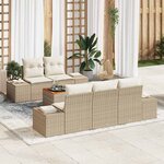 vidaXL Ensemble de canapé de jardin 6 Pièces Beige  blanc