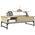 vidaXL Table basse chêne sonoma 100x50x35cm bois d'ingénierie et métal
