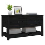 vidaXL Table basse Noir 102x49x55 cm Bois massif de pin