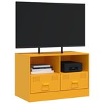 vidaXL Meuble TV jaune moutarde 67x39x44 cm acier