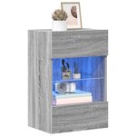 vidaXL Meubles muraux avec lumières LED pour TV 2Pièces sonoma gris 40x30x60 5cm