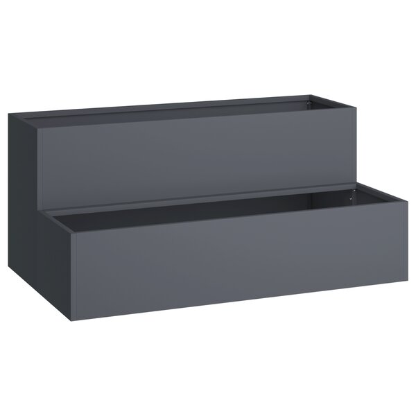 vidaXL Jardinière de jardin 2 niveaux 100x60x45 cm Anthracite Plastique