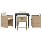 vidaXL Ensemble de salle à manger pour jardin 5 Pièces Beige polyrotin
