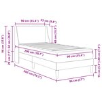 vidaXL Cadre de lit avec matelas Noir 90 x 200 cm Polyester