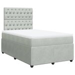 vidaXL Sommier à lattes de lit et matelas Gris clair 120x200cm Velours
