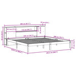vidaXL Lit bibliothèque sans matelas 200x200 cm bois massif de pin