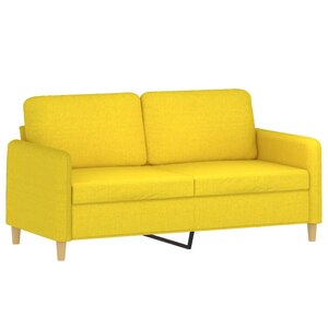 vidaXL Canapé à 2 places Jaune clair 140 cm Tissu